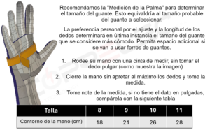 Medición para guantes dieléctricos