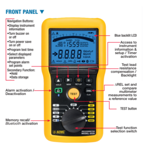 Medidor de Aislación Digital 1 KV Modelo 6526 Marca AEMC (Francia)